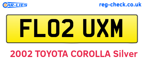 FL02UXM are the vehicle registration plates.