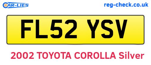 FL52YSV are the vehicle registration plates.
