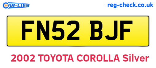 FN52BJF are the vehicle registration plates.