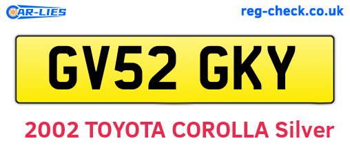 GV52GKY are the vehicle registration plates.