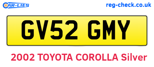 GV52GMY are the vehicle registration plates.