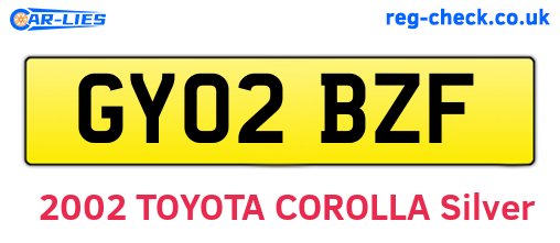 GY02BZF are the vehicle registration plates.