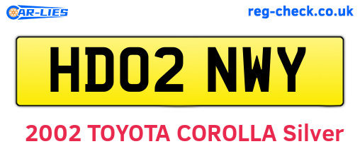 HD02NWY are the vehicle registration plates.