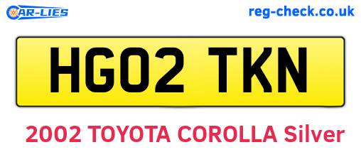 HG02TKN are the vehicle registration plates.