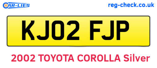 KJ02FJP are the vehicle registration plates.