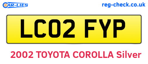 LC02FYP are the vehicle registration plates.