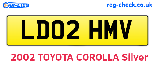 LD02HMV are the vehicle registration plates.