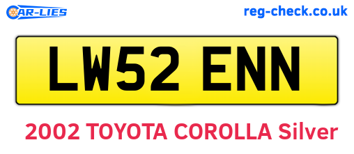 LW52ENN are the vehicle registration plates.