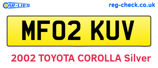 MF02KUV are the vehicle registration plates.