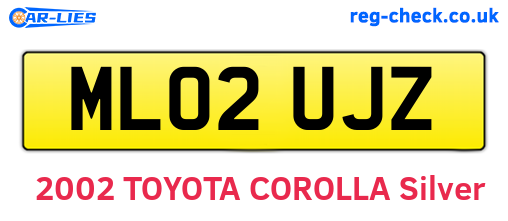 ML02UJZ are the vehicle registration plates.
