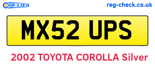 MX52UPS are the vehicle registration plates.