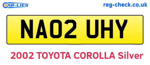 NA02UHY are the vehicle registration plates.