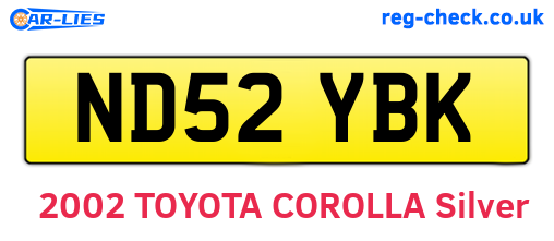 ND52YBK are the vehicle registration plates.