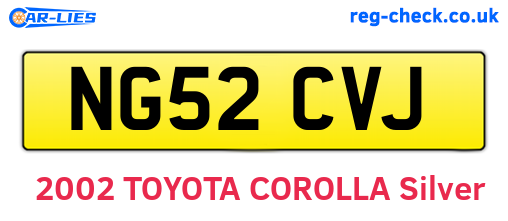 NG52CVJ are the vehicle registration plates.