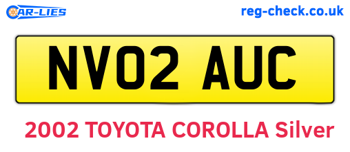 NV02AUC are the vehicle registration plates.