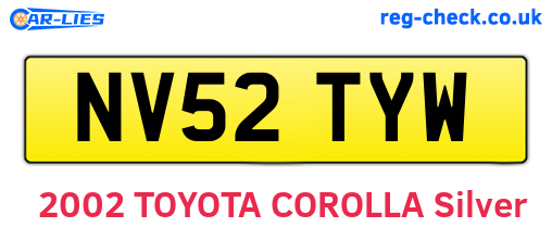 NV52TYW are the vehicle registration plates.