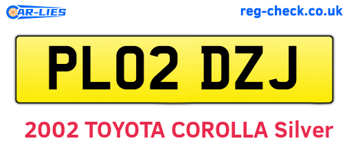 PL02DZJ are the vehicle registration plates.