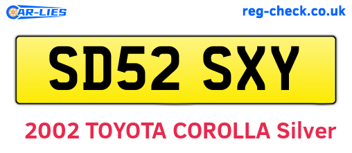 SD52SXY are the vehicle registration plates.