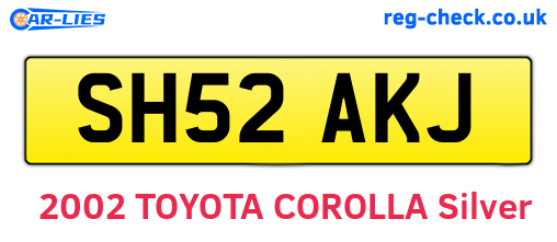 SH52AKJ are the vehicle registration plates.
