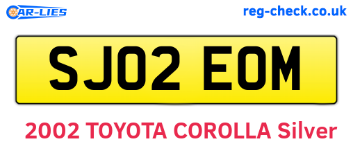 SJ02EOM are the vehicle registration plates.