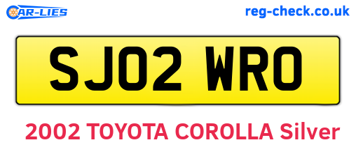SJ02WRO are the vehicle registration plates.