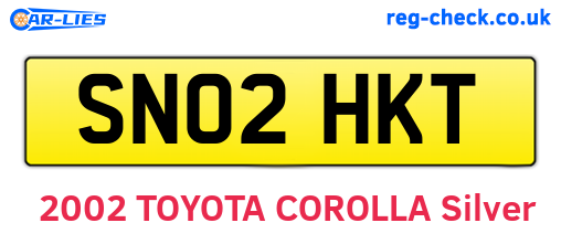 SN02HKT are the vehicle registration plates.