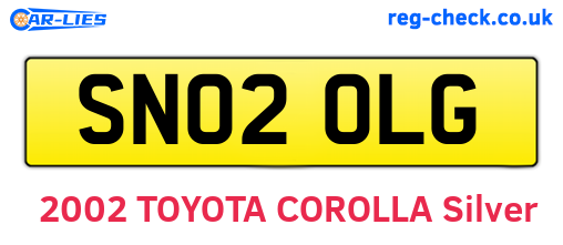 SN02OLG are the vehicle registration plates.