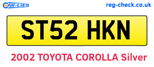 ST52HKN are the vehicle registration plates.