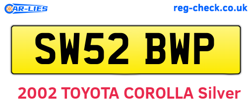 SW52BWP are the vehicle registration plates.