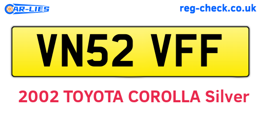 VN52VFF are the vehicle registration plates.