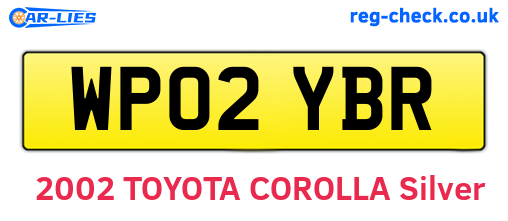 WP02YBR are the vehicle registration plates.