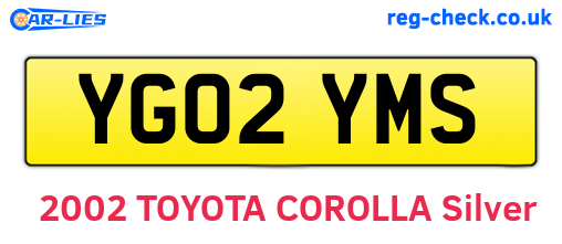 YG02YMS are the vehicle registration plates.