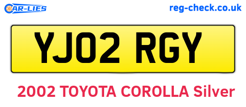 YJ02RGY are the vehicle registration plates.