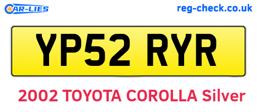 YP52RYR are the vehicle registration plates.