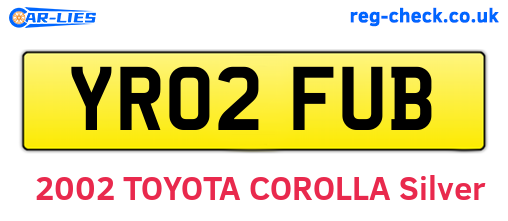 YR02FUB are the vehicle registration plates.