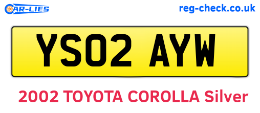 YS02AYW are the vehicle registration plates.
