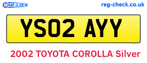 YS02AYY are the vehicle registration plates.