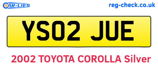 YS02JUE are the vehicle registration plates.