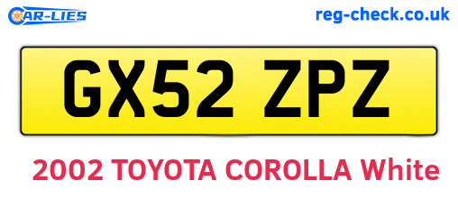 GX52ZPZ are the vehicle registration plates.