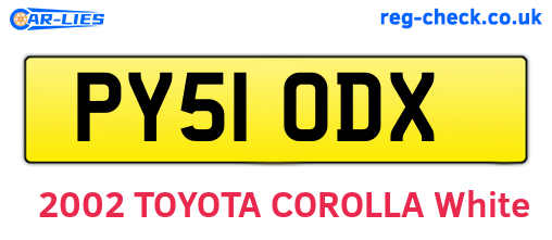 PY51ODX are the vehicle registration plates.