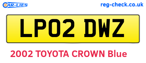 LP02DWZ are the vehicle registration plates.