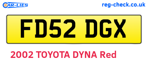 FD52DGX are the vehicle registration plates.