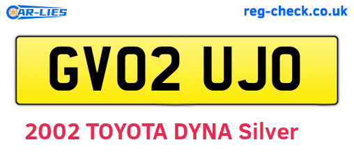 GV02UJO are the vehicle registration plates.