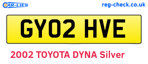 GY02HVE are the vehicle registration plates.