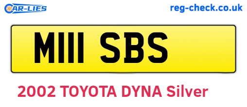 M111SBS are the vehicle registration plates.