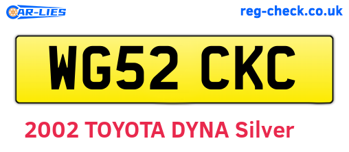 WG52CKC are the vehicle registration plates.