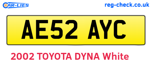 AE52AYC are the vehicle registration plates.