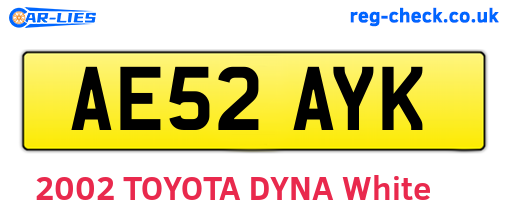 AE52AYK are the vehicle registration plates.