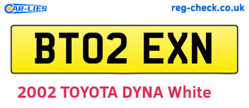 BT02EXN are the vehicle registration plates.