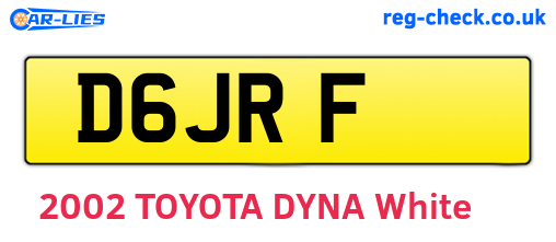 D6JRF are the vehicle registration plates.